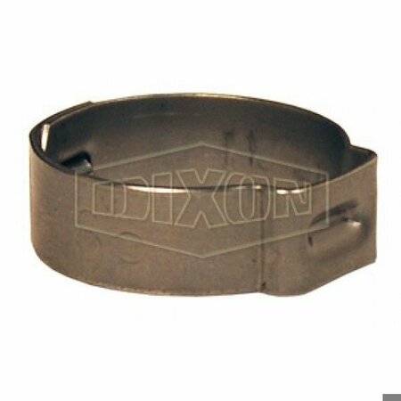 DIXON Single Ear Pinch-On Clamp, 1-5/8 in Nominal, 1.492 Closed dia x 1.614 Open dia x 0.03 in Thick, 304 410R